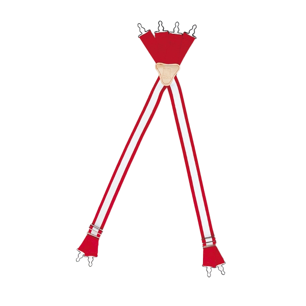 LION Suspender, Traditional, Red, Silver Trim, 42" (Reg)