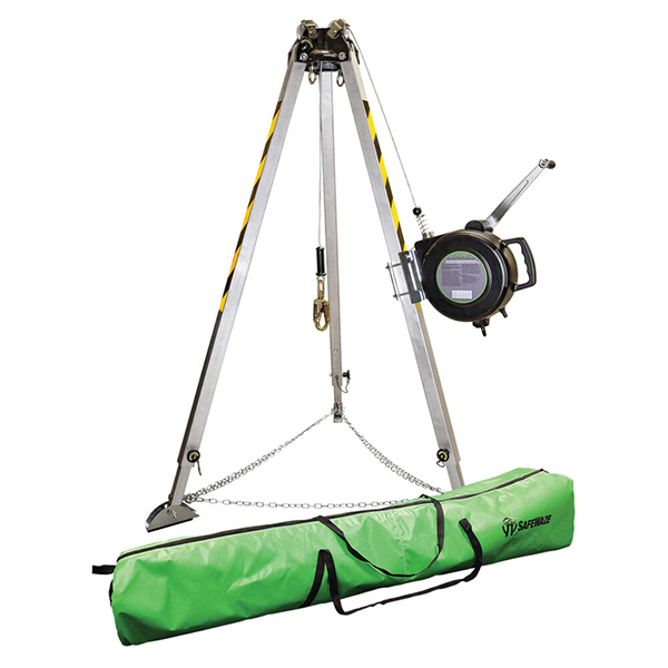 Safewaze 7' Adjustable Tripod Kit, 65' 3-Way