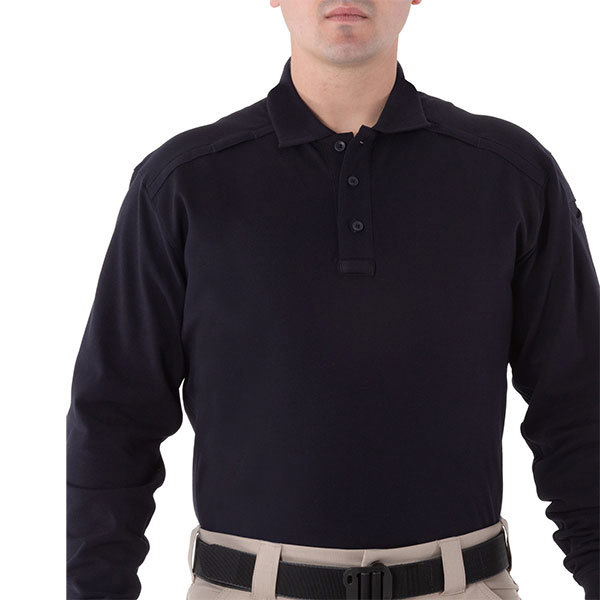 First Tactical Mens Cotton Polo LS Midnight Navy