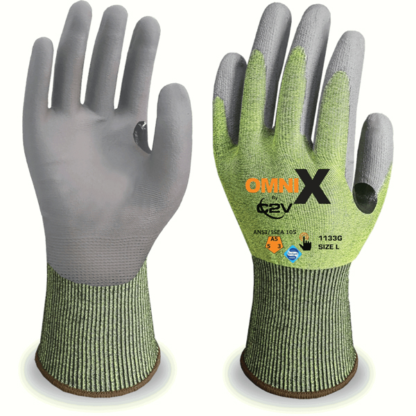 C2V Omni-X 18g CTRON Shell PU Glove, Cut A5