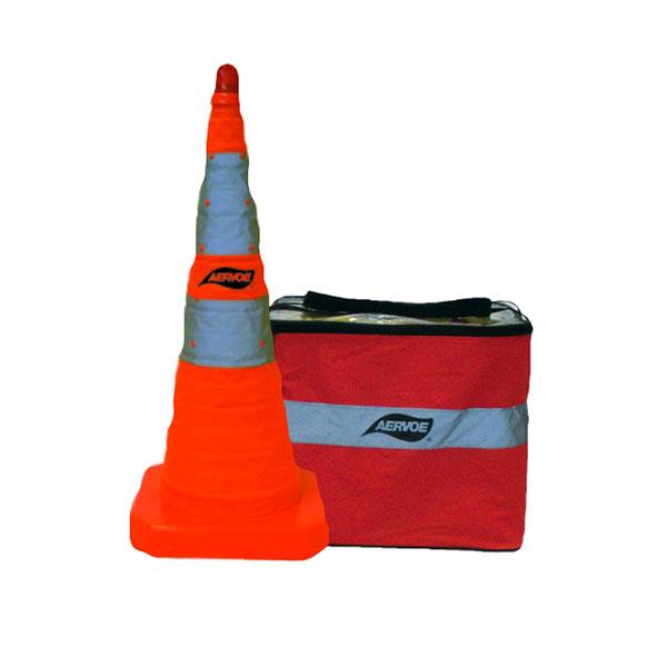 Aervoe 28" Collapsible Safety Cone Kit, 5-Pack, LED, Orange