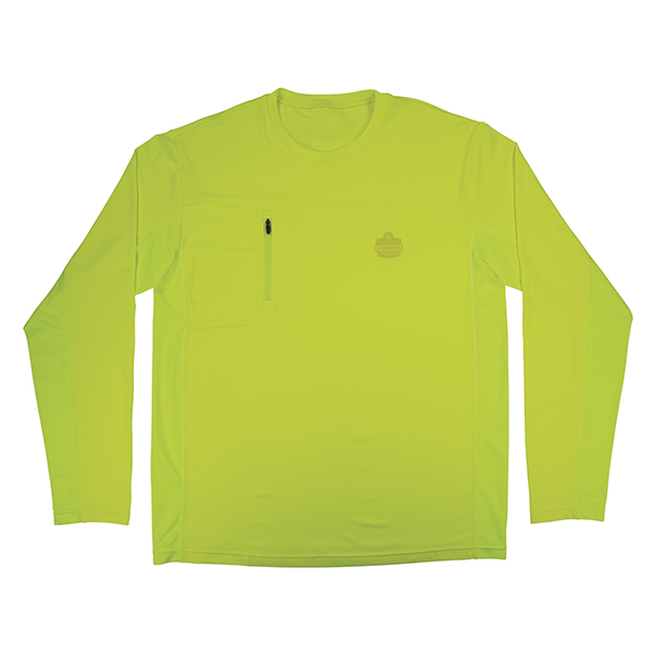 Ergodyne 6689 Cooling Shirt, LS, Lime w/ UV Protection