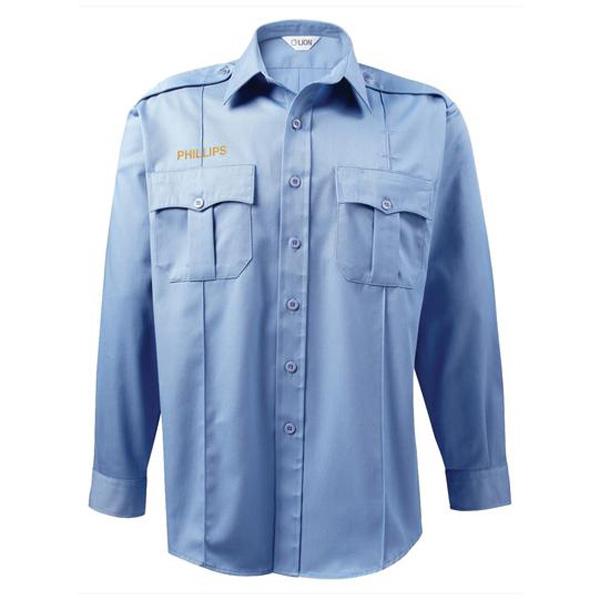 LION Bravo Shirt, Medium Blue LS, Nomex