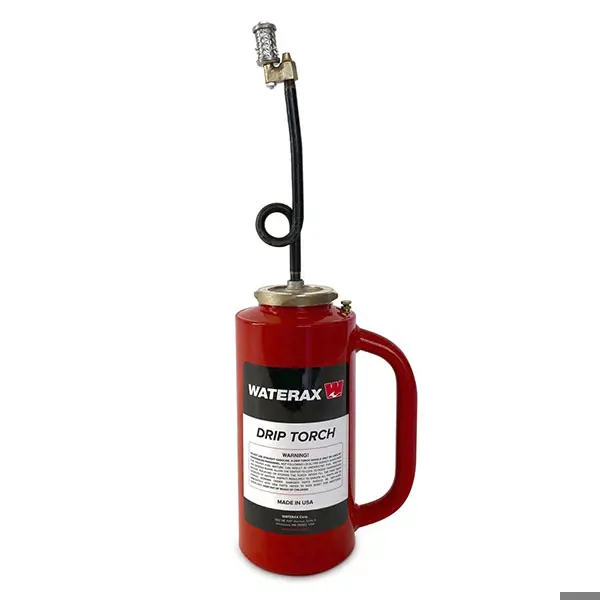 Waterax Drip Torch, DOT Approved, Powder Coated Red