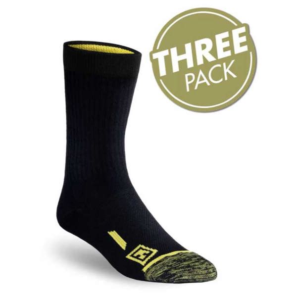 First Tactical 6" Duty Socks 3-Pack, Black