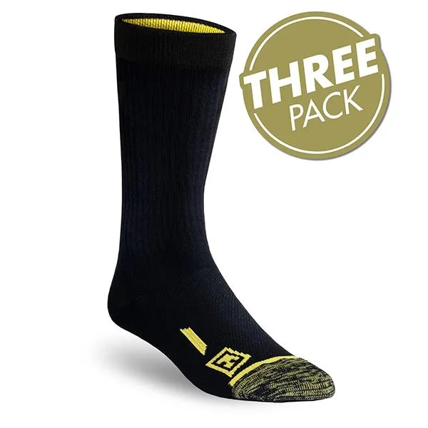 First Tactical 9" Duty Socks Cotton, 3-Pack, Black 