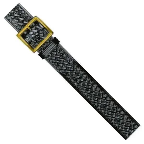 Dutyman 1.75" Black Belt,Thick Baskeweave, Gold Buckle