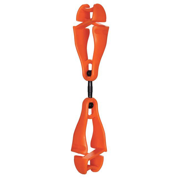 Ergodyne Squids Glove Clip Holder, Dual Clips, Orange