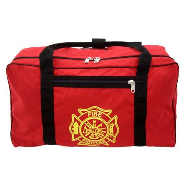 Red Turnout Gear Bag,13-1/2" x 13" x 24" with Maltese Cross Emblem