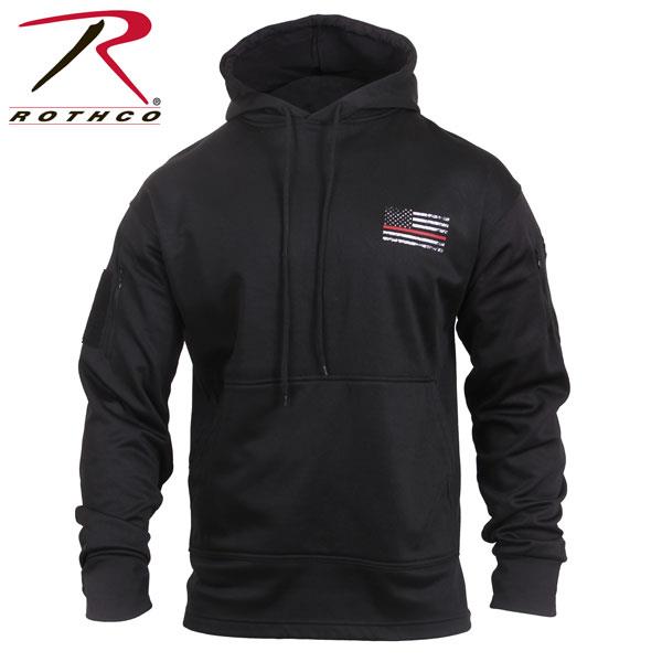 Rothco Thin Red Line Black Conceal Carry Hoodie