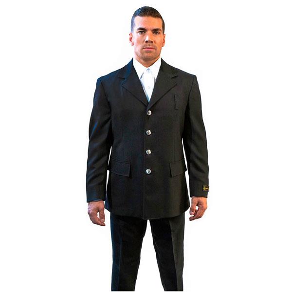 Anchor Uniform Mens Single Breasted Dress Coat Black