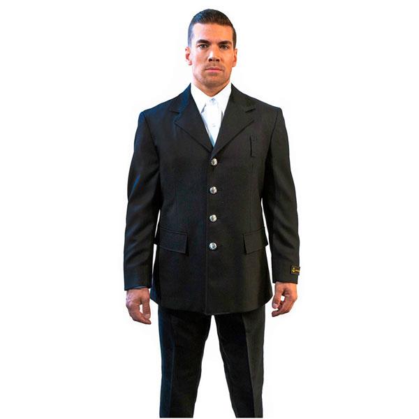 Anchor Dress Coat, Cl A, Navy Single Breasted, Silver FD