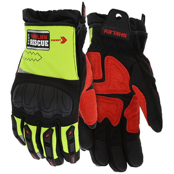 Shelby Xtrication Glove Gauntlet, High Visibility Red Palm