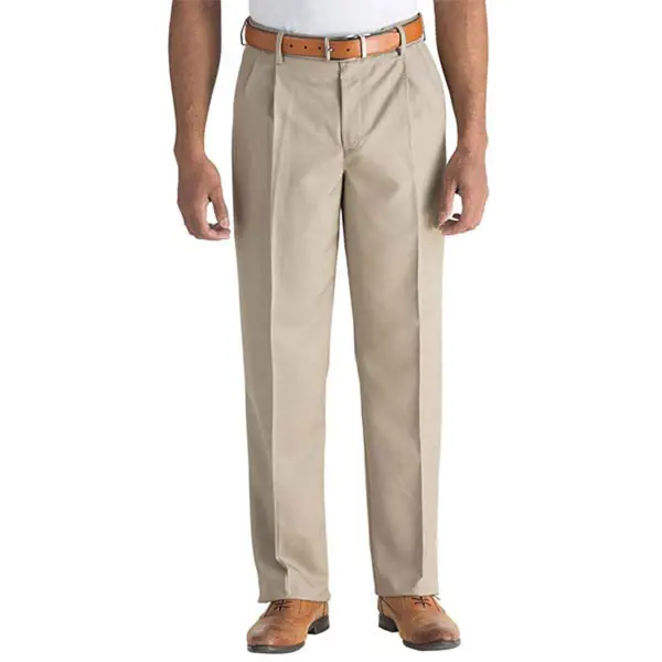 Edwards Mens Pleated Pants Microfiber Unhemmed | NAFECO