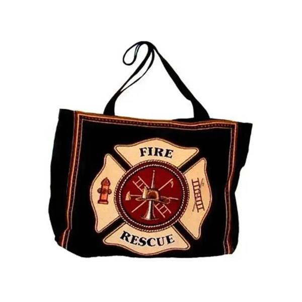 firefighter maltese cross tote bag