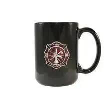 Coffee Mug, Black Maltese Cross, 12 oz