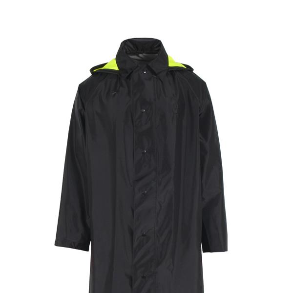 Neese Raincoat, 48" Reversible Black/Lime W/Hood & Trim