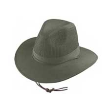 Henschel Hat-Olive Grn Aussie Breezer 3" Brim P/C Mesh