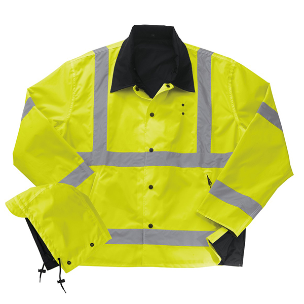 Liberty Uniform Reversible Rain Jacket ANSI 3, Yellow/Black