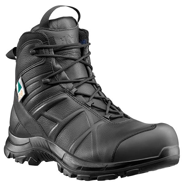 Haix Black Eagle Safety 55 Mid Side Zip Boot, Black