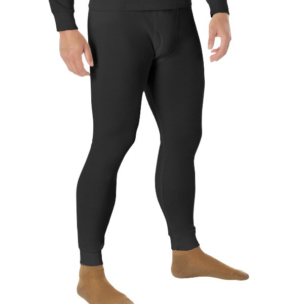 Rothco Thermal Knit Underwear Bottoms; Black