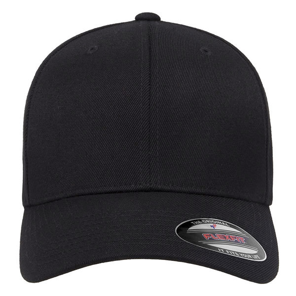 Flexfit Cap, 6- Panel Wool Blend Black