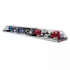 Code 3 Lightbar, 47" LP6000 w/ 3 Rotators & Mirrors Red/Clear