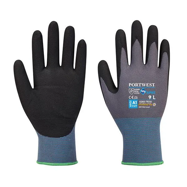 Portwest NPR Pro Gloves Nitrile Foam, Black/Grey 