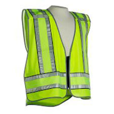 5PT Breakaway HiViz Vest, ANSI L/Y Warp Knit, Navy Edge, 2XL (XL/2XL/3XL)