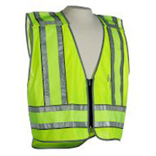 5PT Breakaway HiViz Vest, ANSI L/Y Warp Knit, Black Edge, MED (SM/MED/LG)