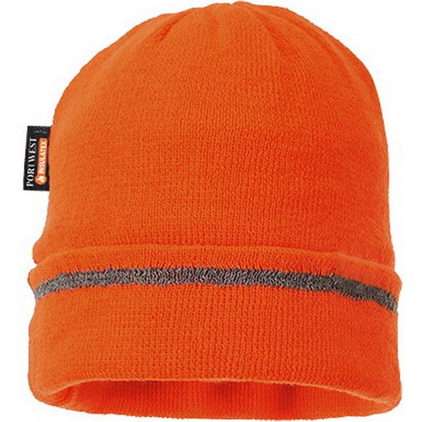 Portwest Knit Hat, Orange Reflective Trim