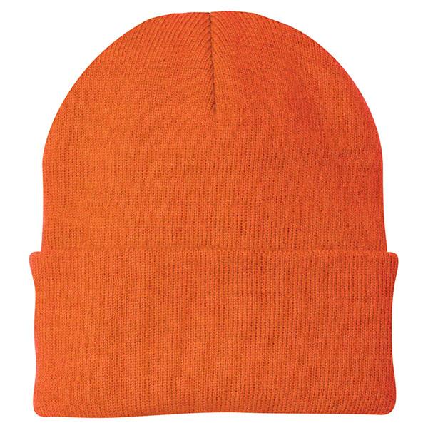 Port & Company Knit Toboggan 3" Cuff Neon Orange One Sz