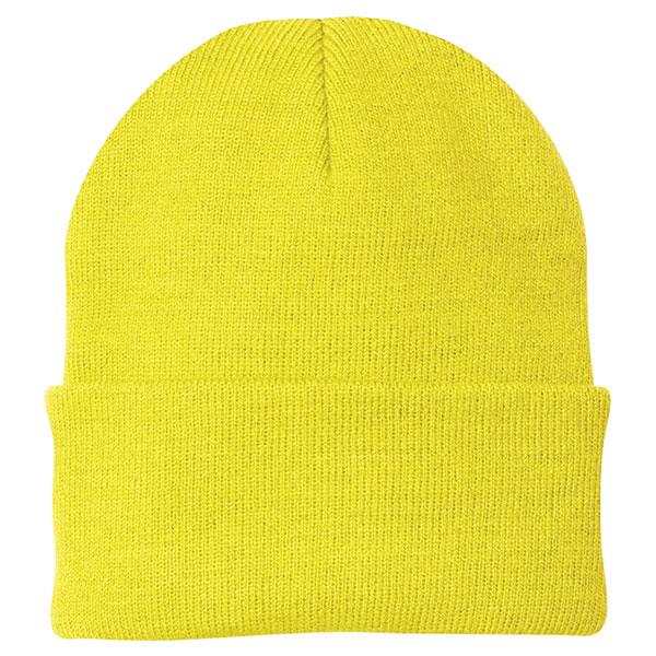 Port & Company Knit Toboggan 3" Cuff Neon Yellow One Sz