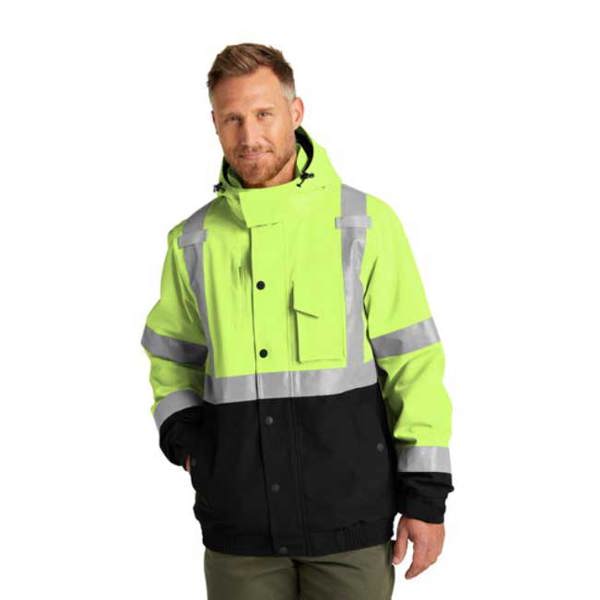 CornerStone Class 3 WP Ripstop Jacket; Safety Yellow