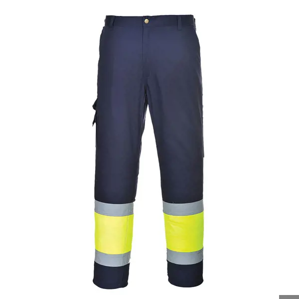 Portwest Hi-Vis Two Tone Pant Yellow-Navy, 65/35 P/C 