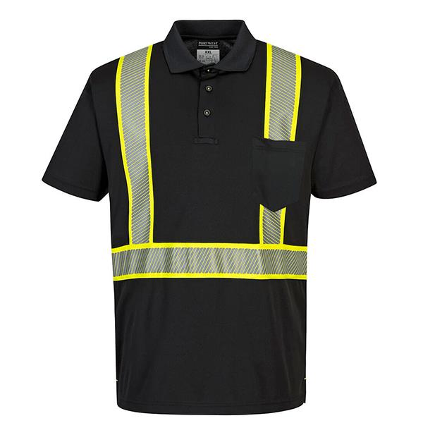 Portwest Iona Plus Polo Shirt Hi-Viz Black