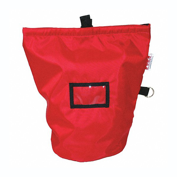 SCBA Face Mask Bag, Felt Lined, ID Pouch, Red