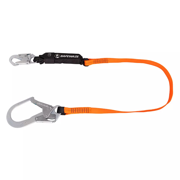 Safewaze V-Line 6' Energy Absorbing Lanyard, Rebar Hook