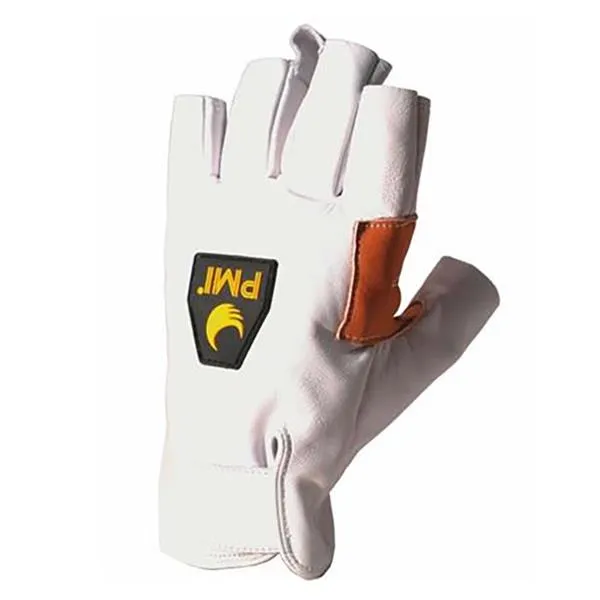 PMI Fingerless Belay Gloves White/Tan 