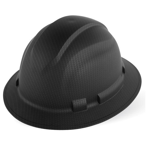 Global Glove Full Brim Hard Hat, Matte Black