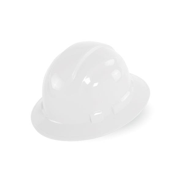 Global Glove Full Brim Hard Hat, White