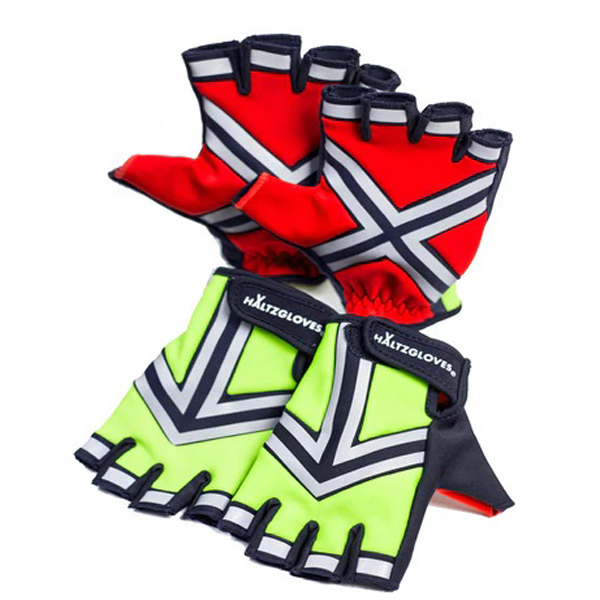 Haltz Traffic Gloves, Half Finger, Nightime, Yellow