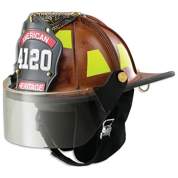 LION American Heritage Leather Helmet, 4" Faceshield