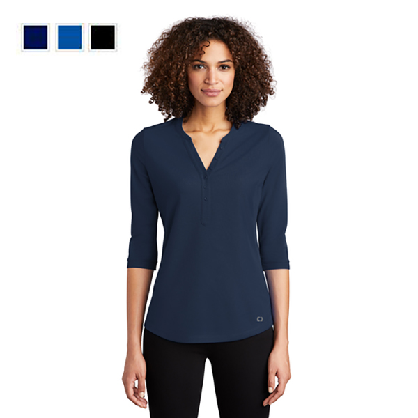 Sanmar OGIO Ladies Jewel Henley 3/4 Sleeve Shirt