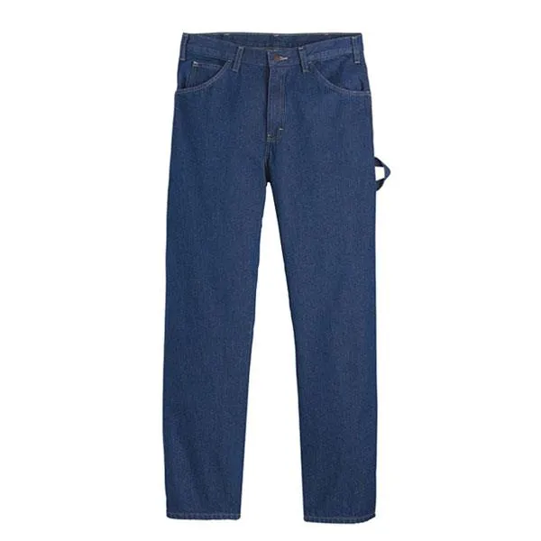 Dickies Industrial Carpenter Jeans Rinsed Indigo Blue Unhemmed