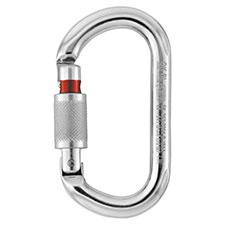 Petzl OK Carabiner, Oval Aluminum, Screw Lock