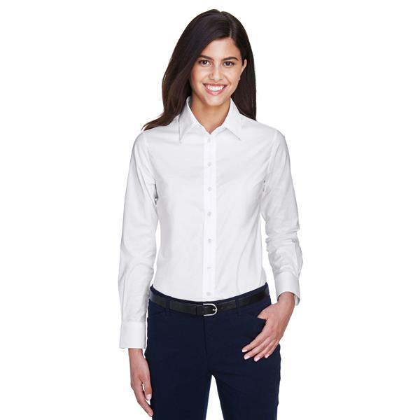 Broder Brothers Harriton Ladies Long Sleeve Oxford Shirt