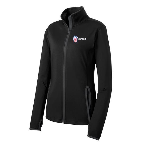 Sport-Tek Ladies Jacket Zip Nafeco Emb Black/Charcoal Grey