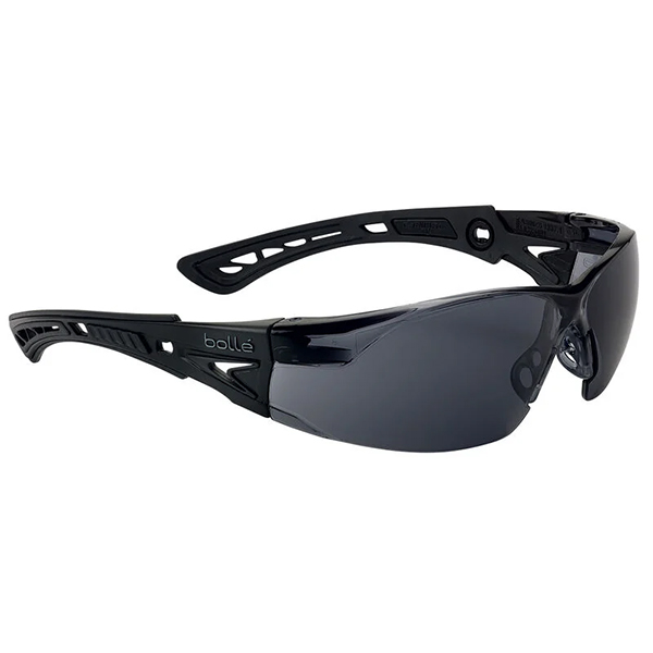 Bolle Safety Rush+ Glasses Smoke Lens Black Frame