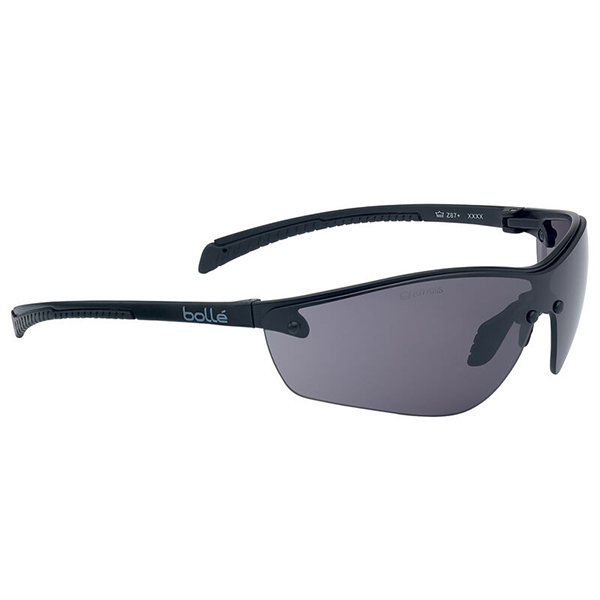 Bolle Safety Silium+ Glasses Smoke Lens Black Frame